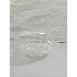 VTG Depression ClearGlass Fluer De Lis Trellis Diamond Pattern KIG Malaysia Dish